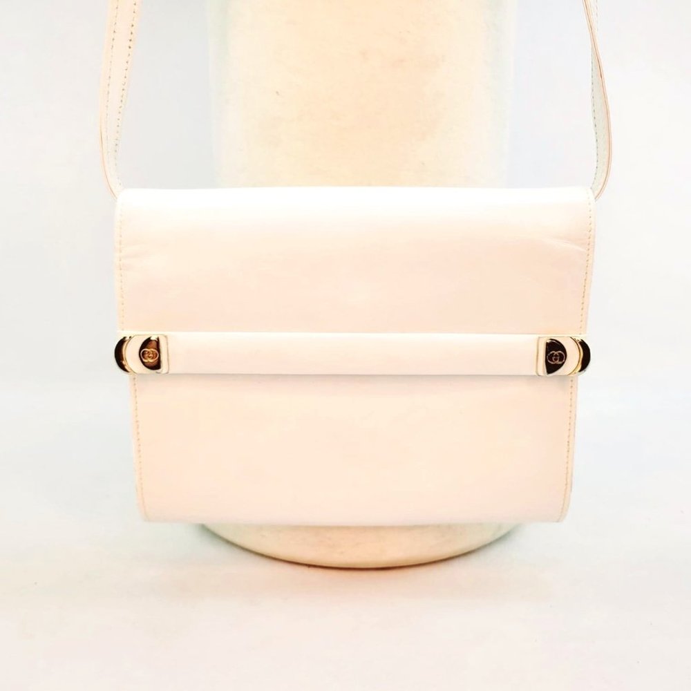 GUCCI GG VINTAGE Authentic. Ivory Satchet Vitello Convertible Crossbody - Clutch